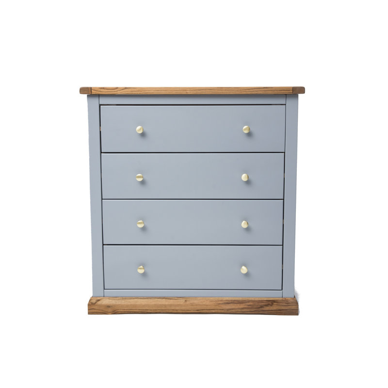 Durham 90cm W 4 - Drawer Chest of Drawers, Grey/Gold