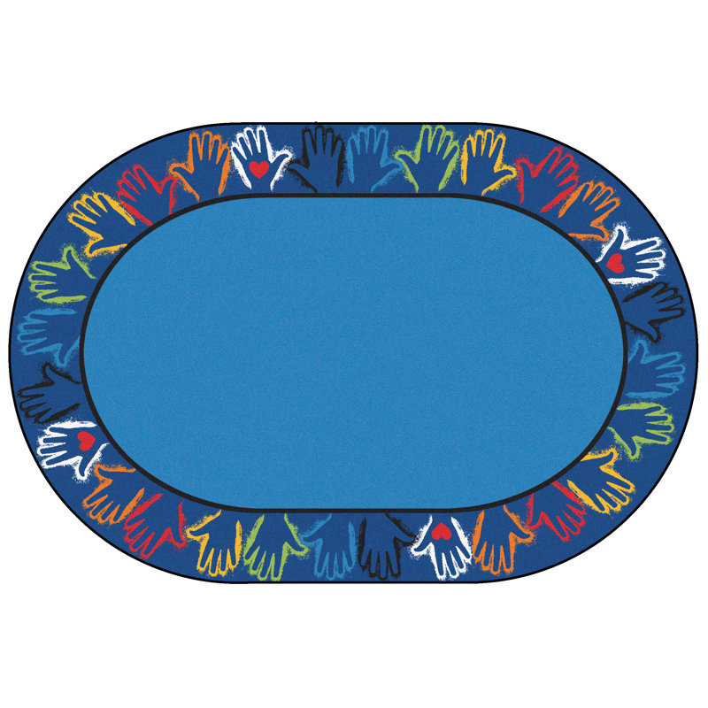 Tapis bleu touffeté de qualité supérieure, Ovale 8 pi x 12 pi