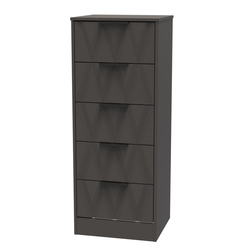 Las Vegas 45cm W Manufactured Wood Bedside Table, Graphite Black