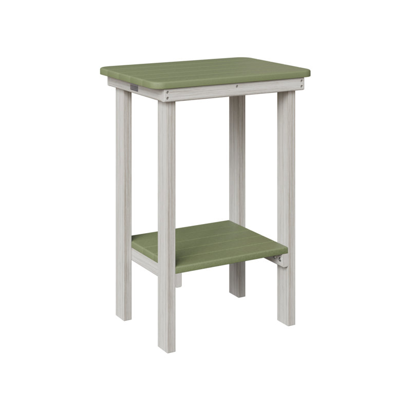 Outdoor Rectangle Side Table, Seashell, Sage