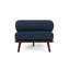Chaise longue de style Mid-Century bleu marine avec coussin et housse en tissu de style amovible