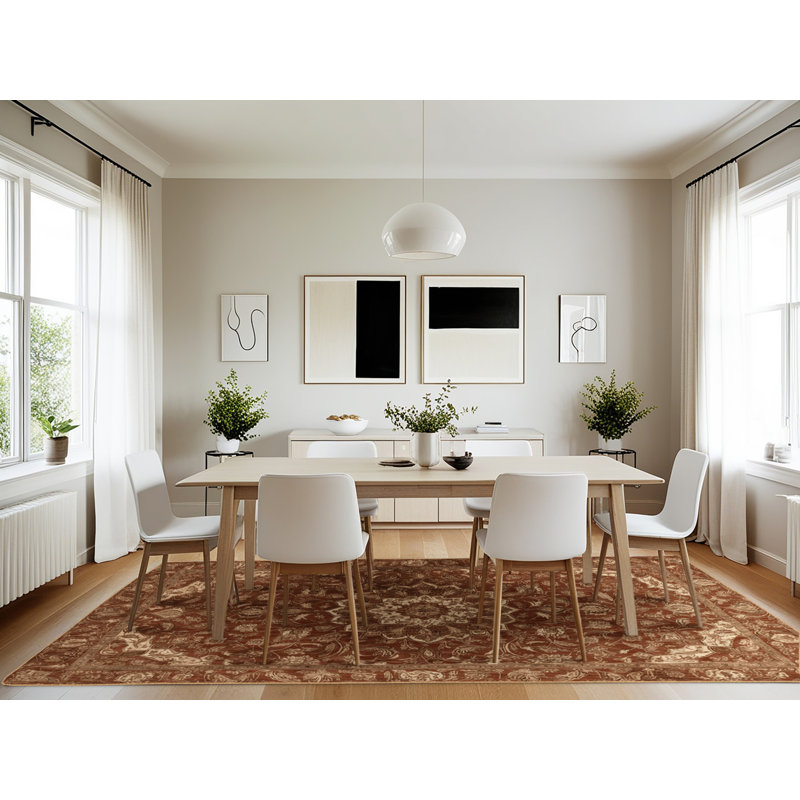 Machine Washable Persian Brown Area Rug, Rectangle 7' x 10'