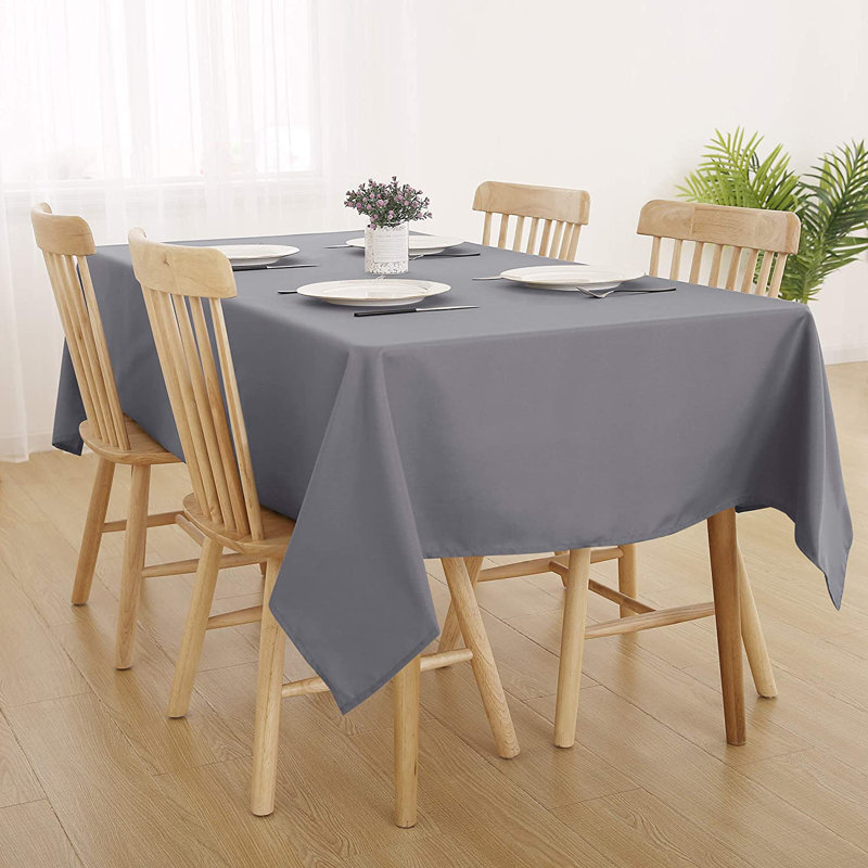 Symple Stuff Oxford Decorative Tablecloth Wipeable Rectangle Water Resistant Tablecloth, 137cm D x 200cm L, Black