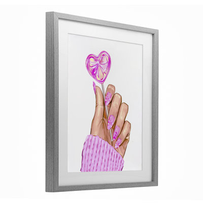 Reproduction encadrée sous verre rose, sous-verre, par Ziwei Li