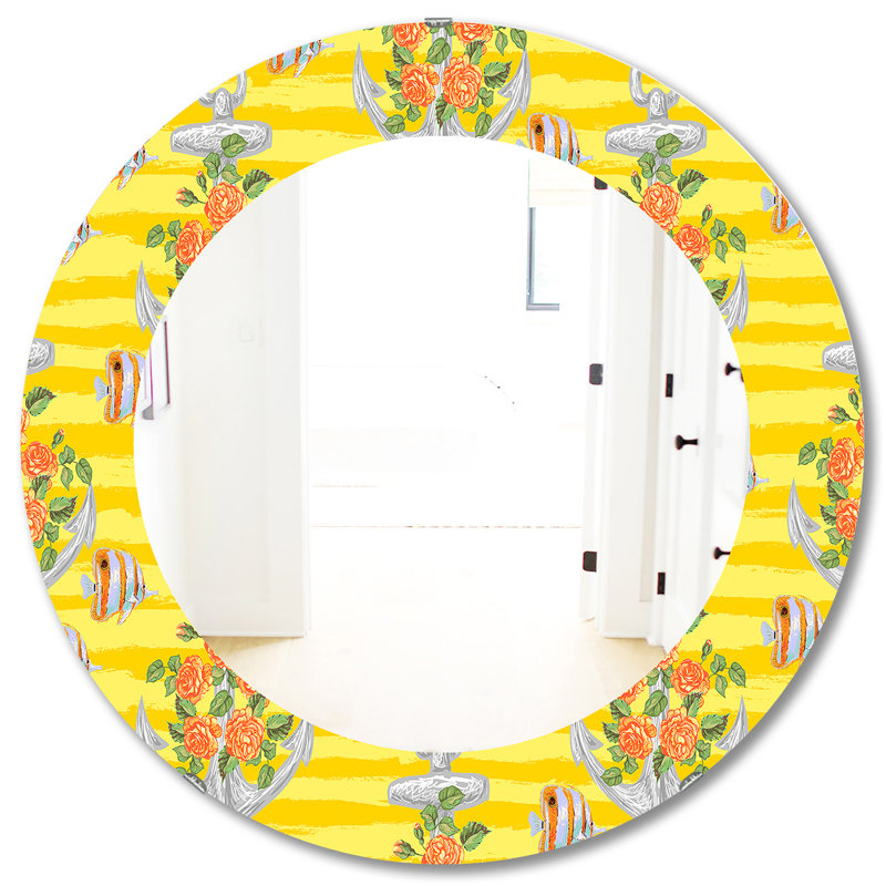 Yellow Moods 9 - Miroir traditionnel, H 31,5 po x l po