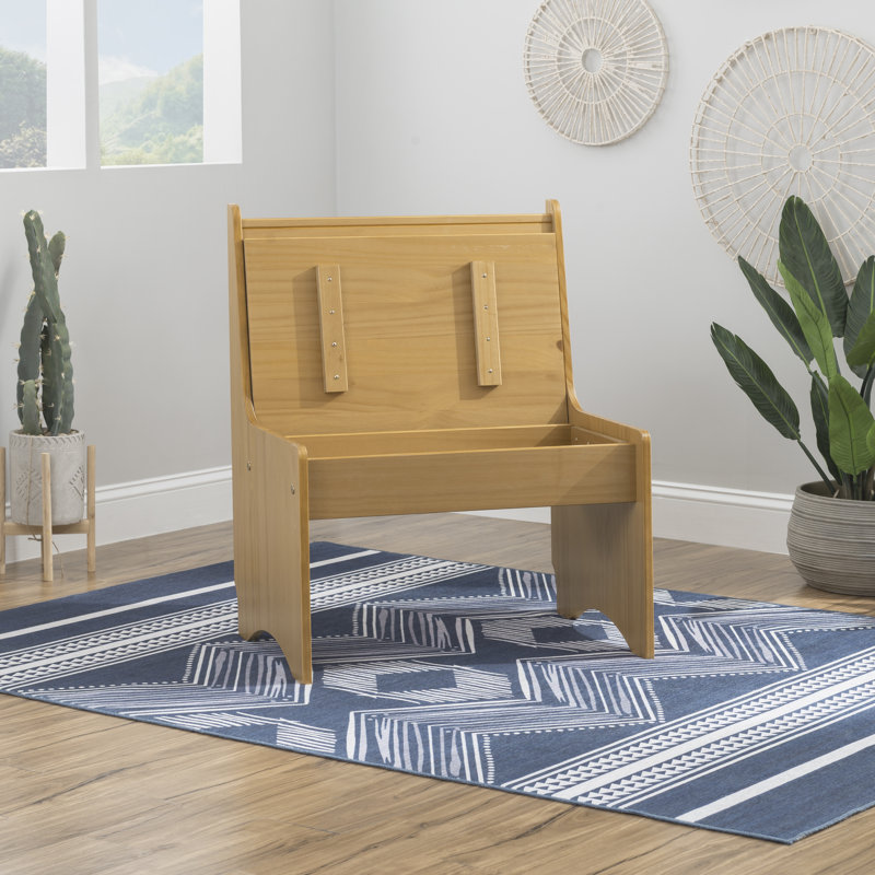 Belinda Wood Flip Top Storage Bench, Honey