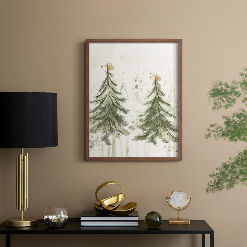 «Christmas Holiday Art», reproduction encadrée CECXC, Noyer