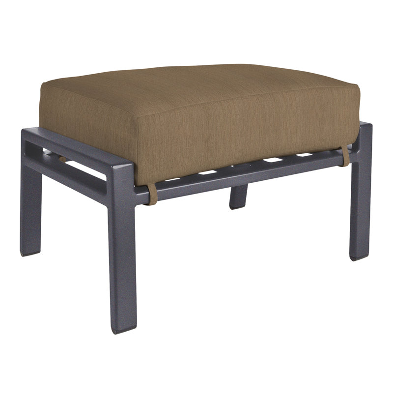 Aris Rectangle Outdoor Ottoman Patio Ottoman, Sahara Cafe, Graphite