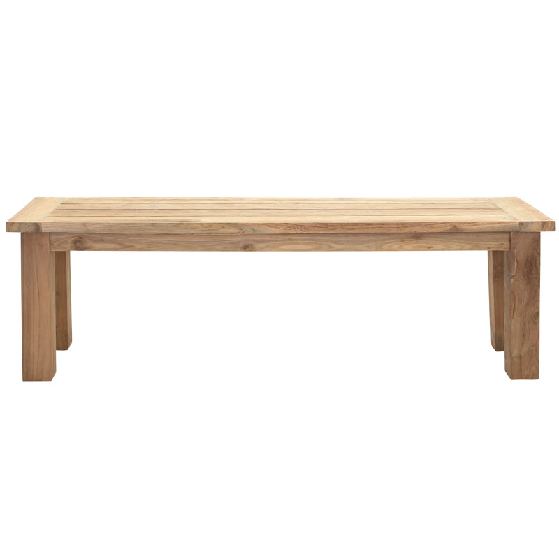 Banc d'extérieur en teck Bedwell, H 17,7 po x l 59,1 po x P 15,7 po