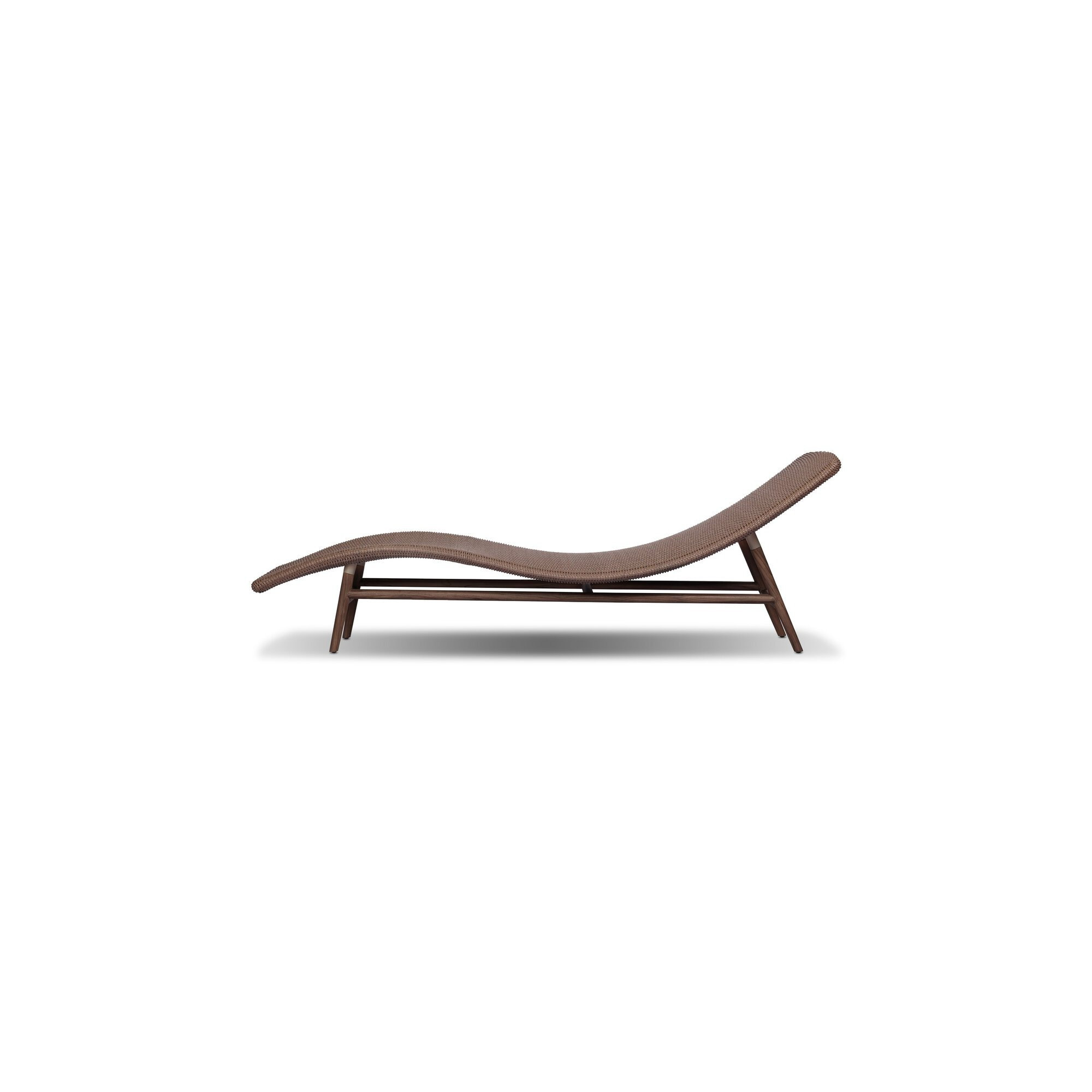 Janine 24'' Outdoor Teak Chaise Lounge, Stained Saddle Brown, Tanned Weave