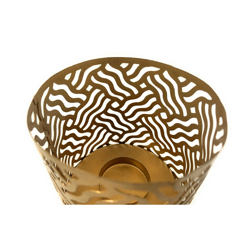 Ensemble de 4 porte-bougies chauffe-plat en métal 4 pièces, Or