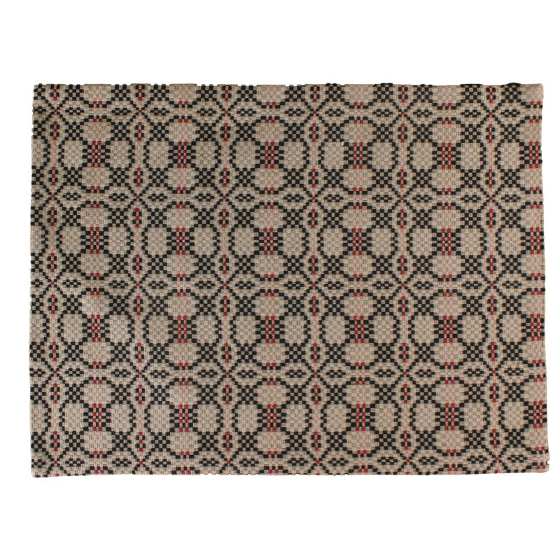 Boser Jacquard Rectangle Placemat, Black;Red;Oat