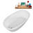 51" Streamline Soaking Freestanding Tub and Tray With Internal Drain-101686556