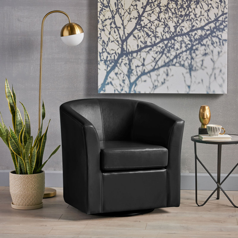 Fauteuil club pivotant, Noir