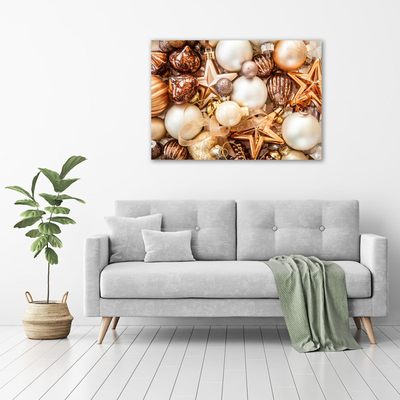 Christmas Baubles - No Frame Print on Canvas