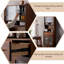 31.50"Solid Wood Pine Tempered Glass brown Sideboard
