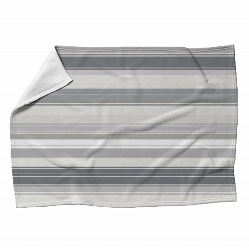 Checkered Fleece Blanket, Twin, Striped, Gray/White