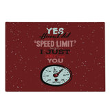 Ambesonne Funny Cutting Board Large Size Hilarious Speed Limit Words Ruby Grey