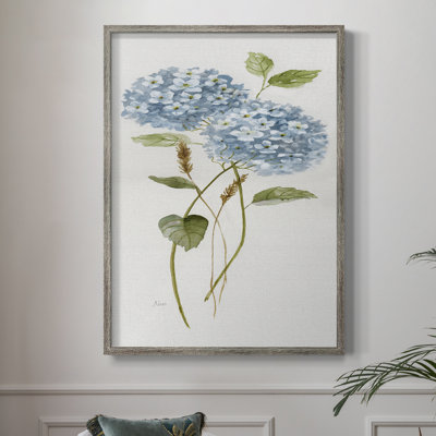 «Petite Blue Hydrangea II», reproduction encadrée - bois massif 46125