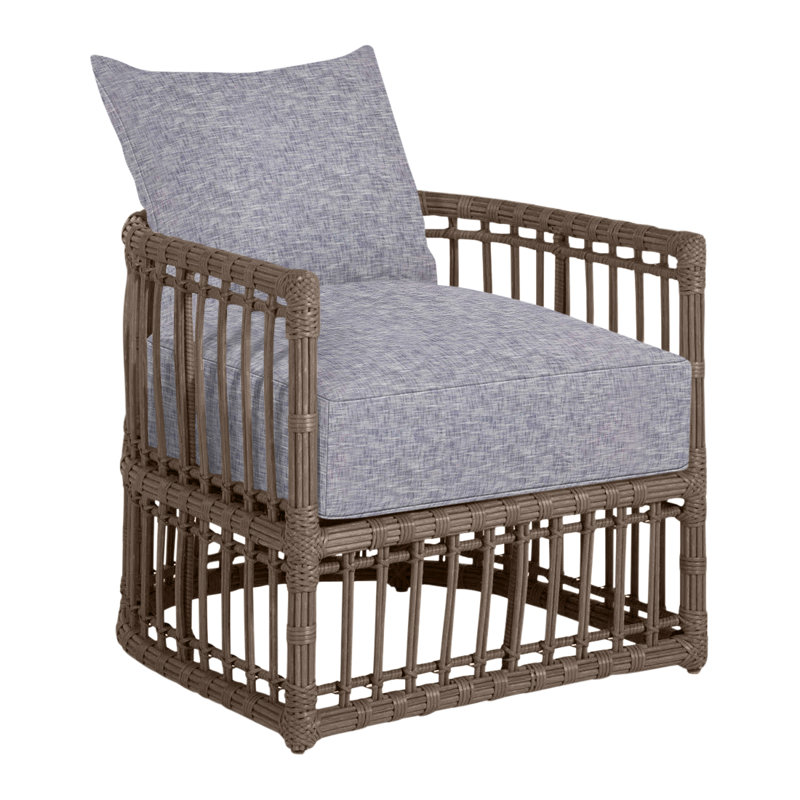 Newport Arm Chair with Cushions, Dove Sunbrella Linen, No Welt, Newport #66 Burlap