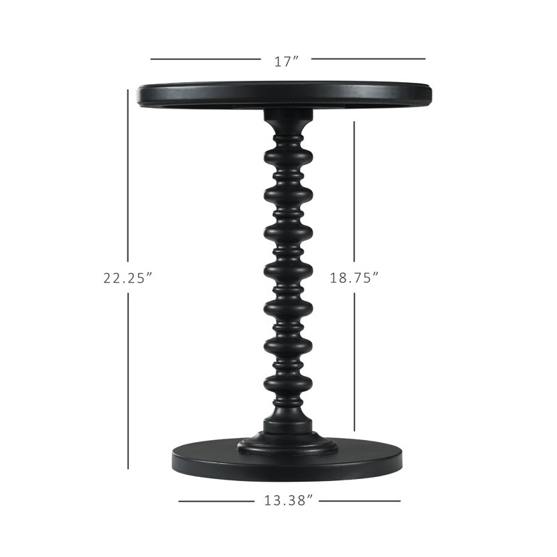 Fiama Black Solid Wood Round End Table