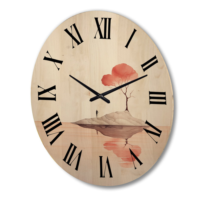 Horloge murale en bois massif Perth, Très grand