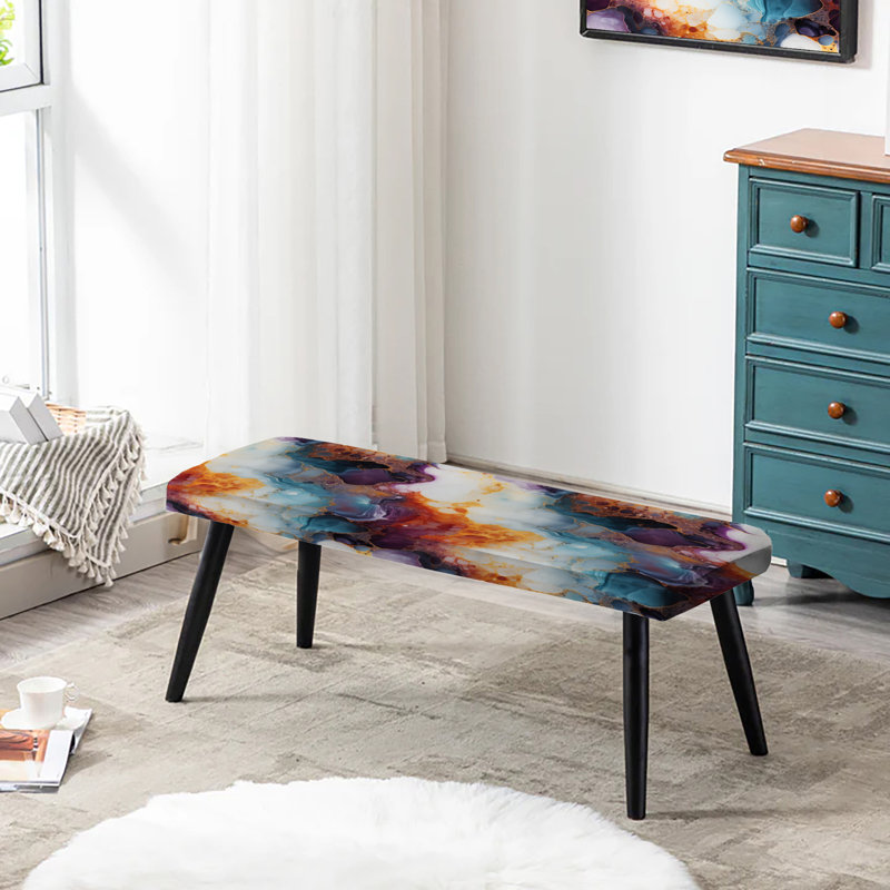 Banc orange rembourré Marble Dreams - Marble Dreams de Orange Galactic