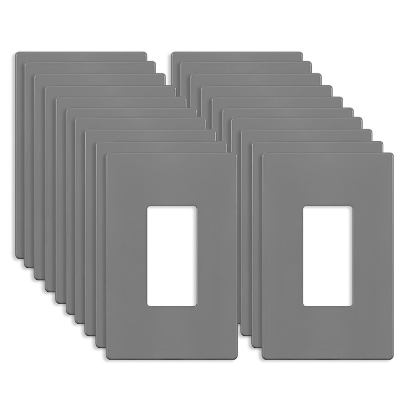  Plaque murale décorative sans vis à 1 bande Enlerites - gris, gris, H 4,88 po x L 3,11 po, 20