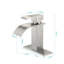 Robinet de lavabo de salle de bain à poignée simple Waterfall Spout - Acier inoxydable, installation à un trou