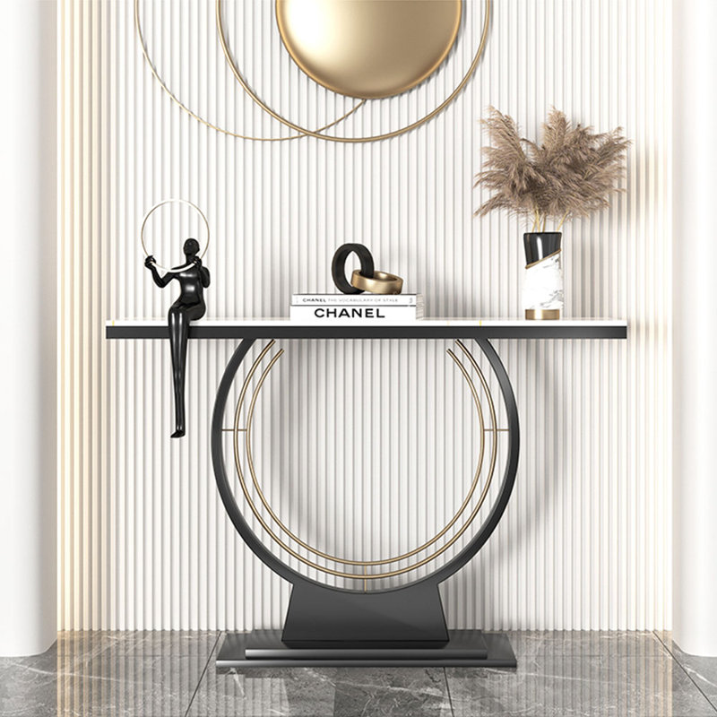 Console moderne et luxueuse, H 31,5 po x l 47,2 po x P 11,8 po, Noir