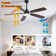 52 Inch Ceiling Fan with Dimmable LED Light and Remote – Modern Quiet DC Motor, 6-Speed, Reversible Dual-Colour Blades, Adjustable Colour Temperature – Bedroom & Living Room Ceiling Fan