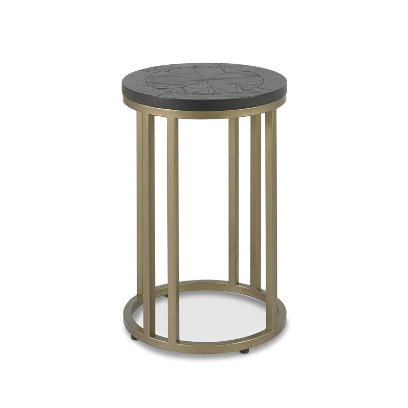 Areliz Frame End Table, Gold, Peppercorn Ash