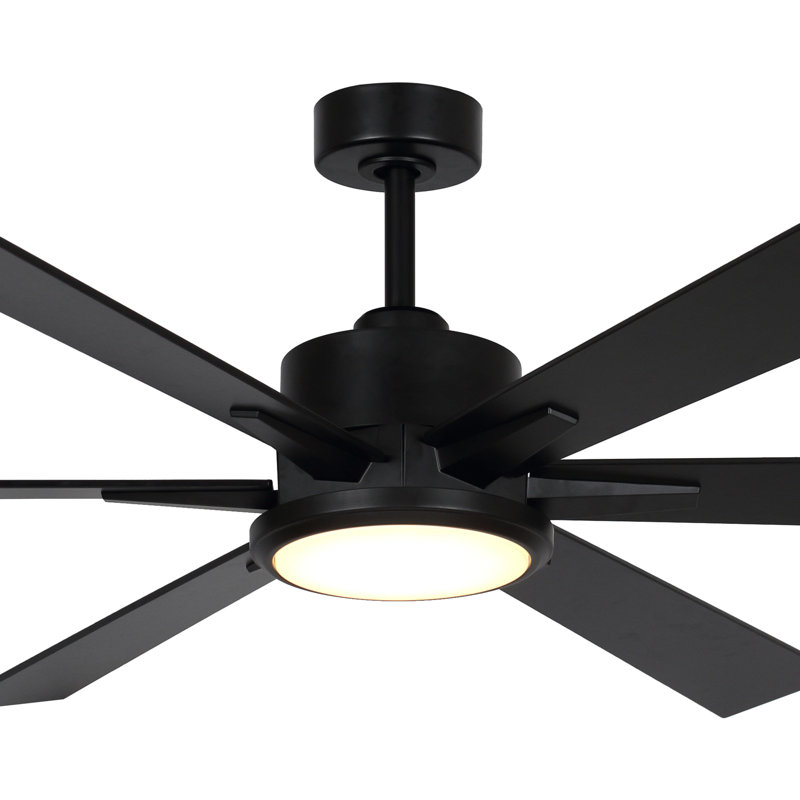  Ventilateur de plafond à DEL avec abat-jour en verre moderne de 65 po Tja