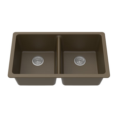 33'' L Double Bowl Granite Kitchen Sink