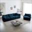 Canapé modulaire 3 pièces 1 + 3 places pour le salon | Structure en bois massif | Bleu marine | Chenille | Bleu-1952802076