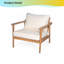 Chaise longue d'extérieur Mid-Century moderne - Structure en bois de teck massif avec coussins en polyester résistant aux intempéries - Patio, jardin ou balcon