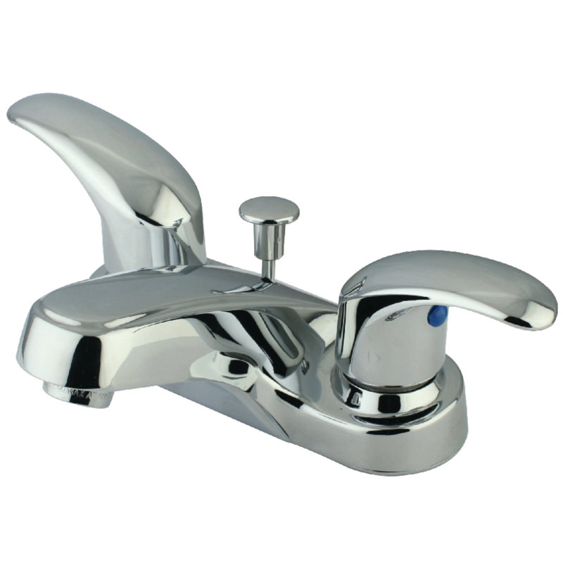 Kingston Brass Legacy Two-Handle 3-Hole Deck Mount 4" Centerset Bathroom Faucet with Plastic Pop-Up, Polished Chrome
