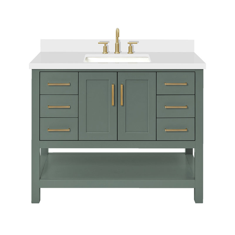 Magnolia Bath Vanity Oval Basin S043SWQ, Rectangular, Vintage Green