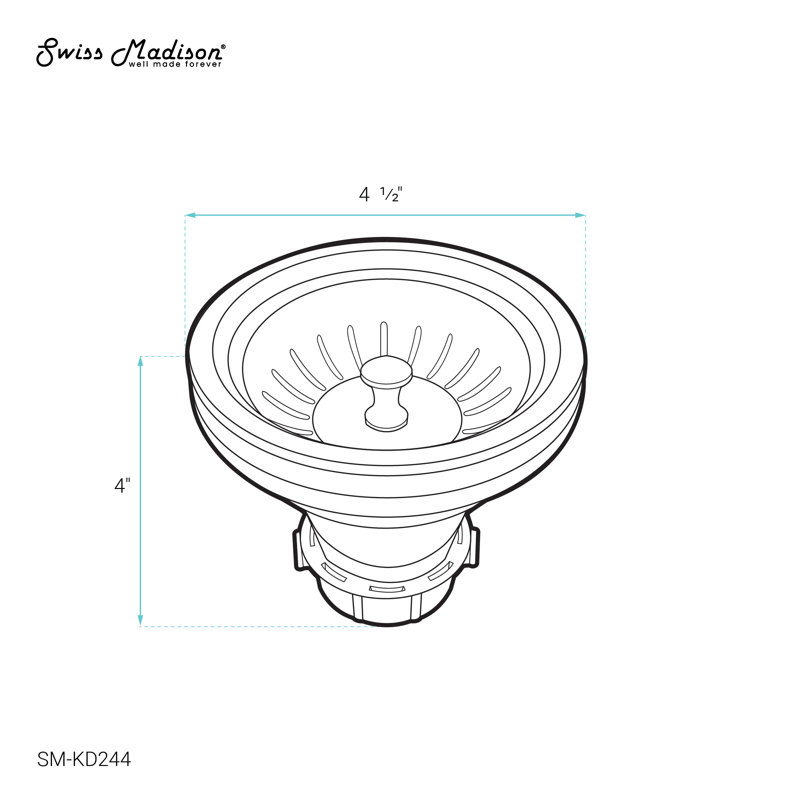 Swiss Madison 4.5 Slotted Stainless Steel Drain