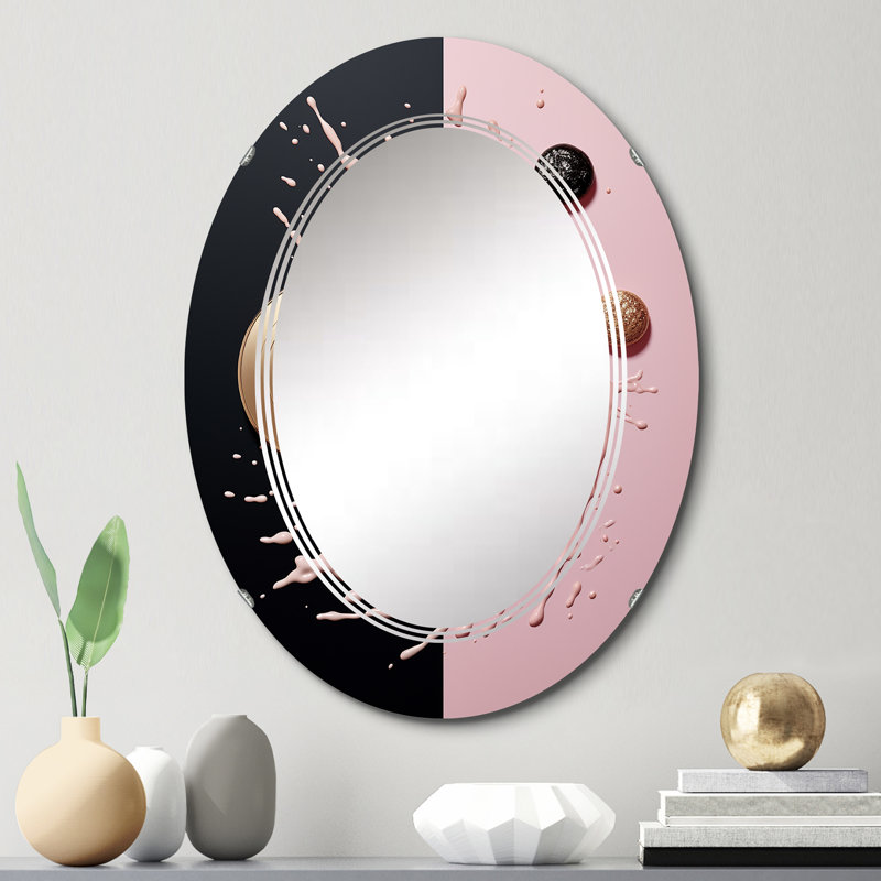 Anansi - Miroir mural moderne ovale, 30 po x 20 po