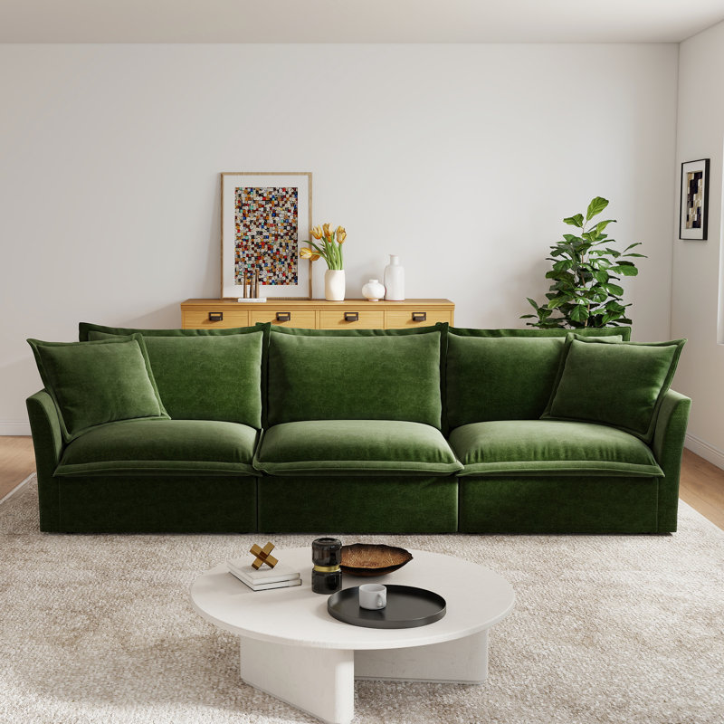 Canapé en chenille 120 po, Vert
