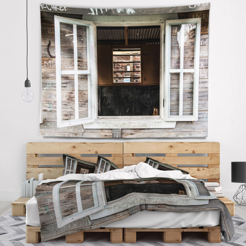 Tapisserie en bois pour murs et fenêtres, H 32 po x l 39 po