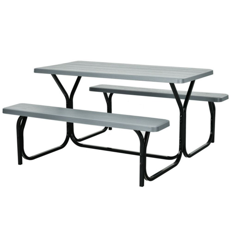 Dion 4 - Person Patio Dining Set with Rectangular Table, Gray
