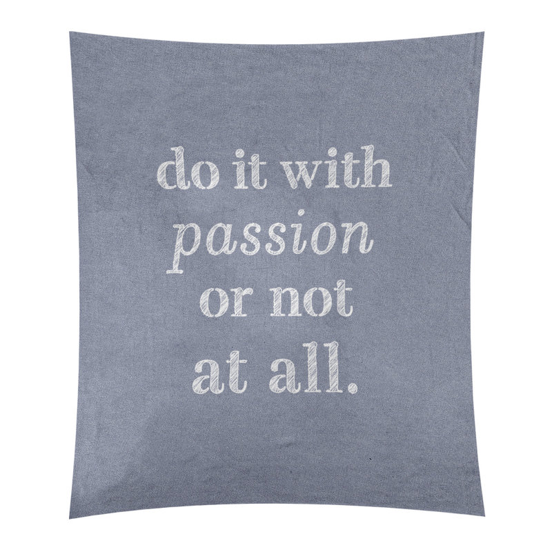 Tapisserie en polyester pour citation de passion, H 27,5 po x l 37,5 po, Bleu / Blanc