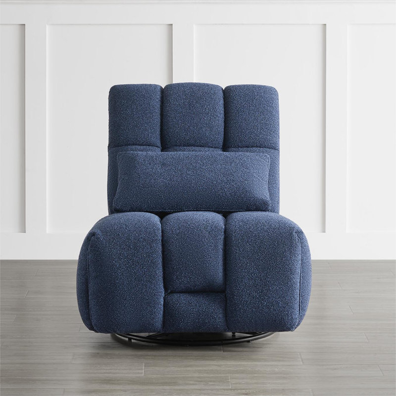 Fauteuil inclinable électrique pivotant de 34,3 po, Polyester marine