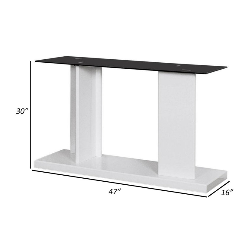 Console 47,25, Blanc / noir