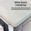 Meuble-lavabo double blanc 84 po X P 22 po D, ensemble de comptoir en quartz blanc et robinet-355683135-355683121