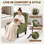 Fauteuil d'appoint à oreilles avec dossier haut, coussin moelleux et pieds en bois-1044591151