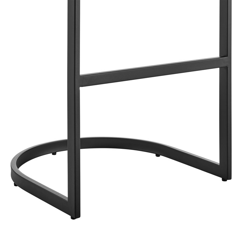 Ayoe Modern Stainless Steel Metal Counter Height Bar Stool, Black Seat/ Black Frame, Bar Stool (28" Seat Height)
