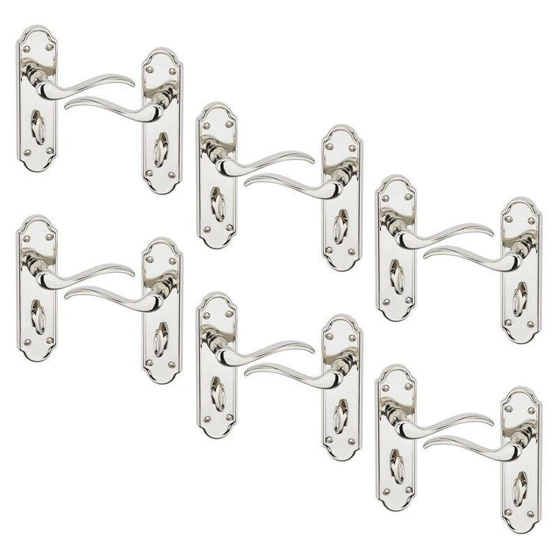 Door Handle, Polished Nickel